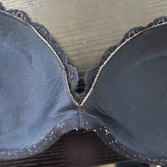 Black and Tan Lace Push-Up Bra - Picture 5 of 6